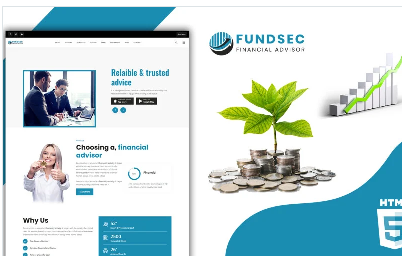 Fundsec Financial Advisor Landing Page Template