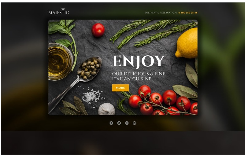 Italian Restaurant Responsive Landing Page Template