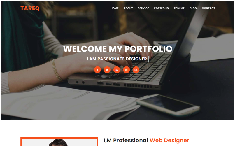 Tareq Personal Portfolio Landing Page Template