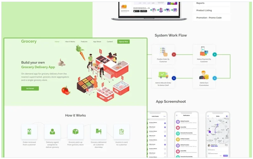 Grocery - Delivery App Landing page