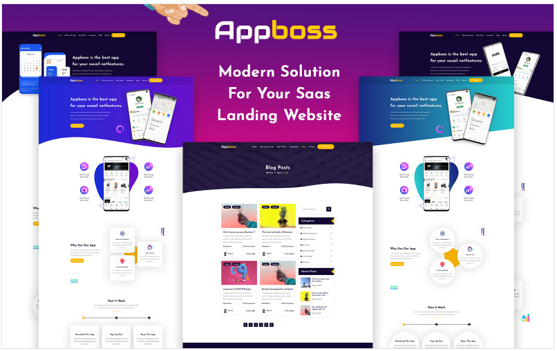Appboss - App Landing Page HTML Template