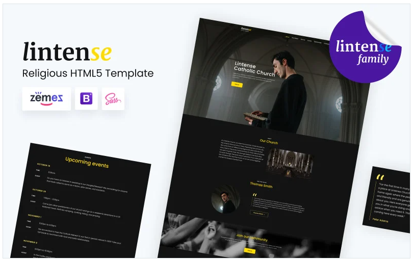 Lintense Catholic Church - Religious HTML5 Landing Page Templatate