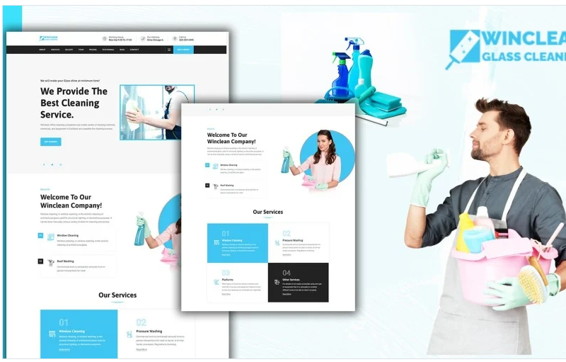 Winclean Cleaning Services Landing Page HTML5 Template