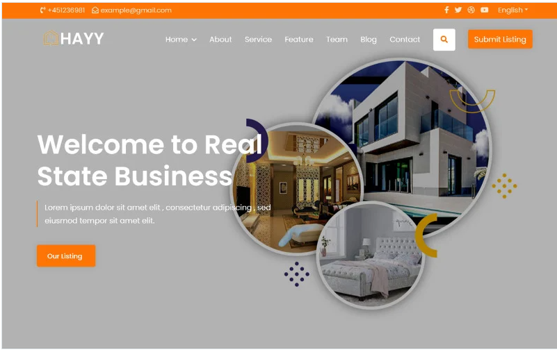 Hayy - Real State Landing Page Template