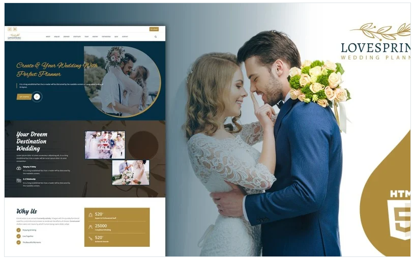 Lovespring Wedding Planner Landing Page Template