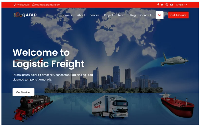 Qabid - Logistic & Transportation Landing Page Template
