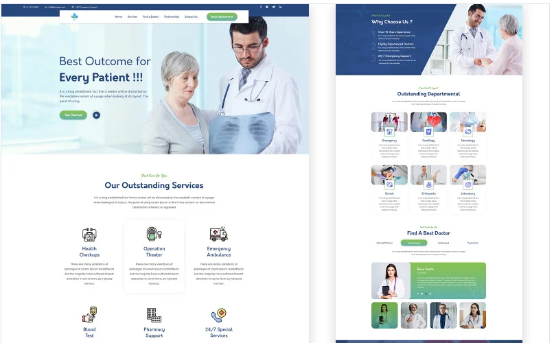 Healthcarex - Clinic Services HTML5 Template