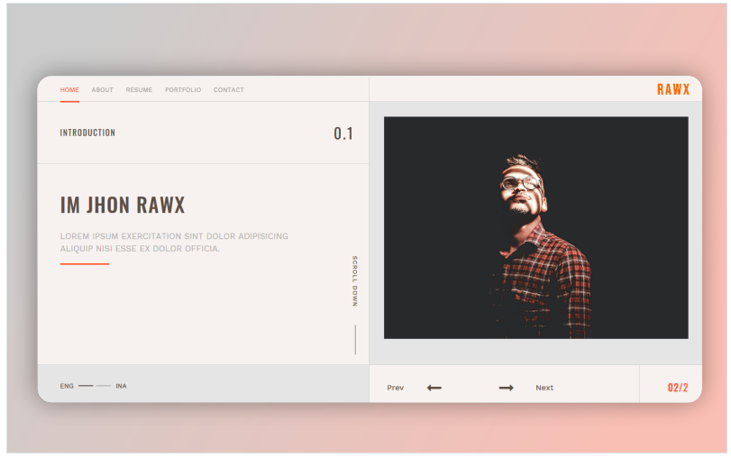 Rawx - Html Personal Portfolio Landing Page Template