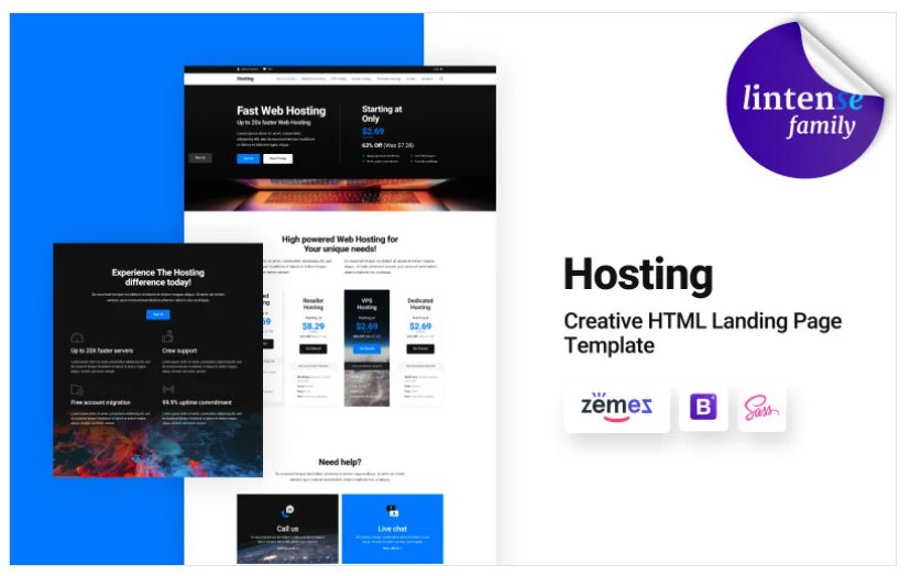 Lintense Hosting - Creative HTML Landing Page Template