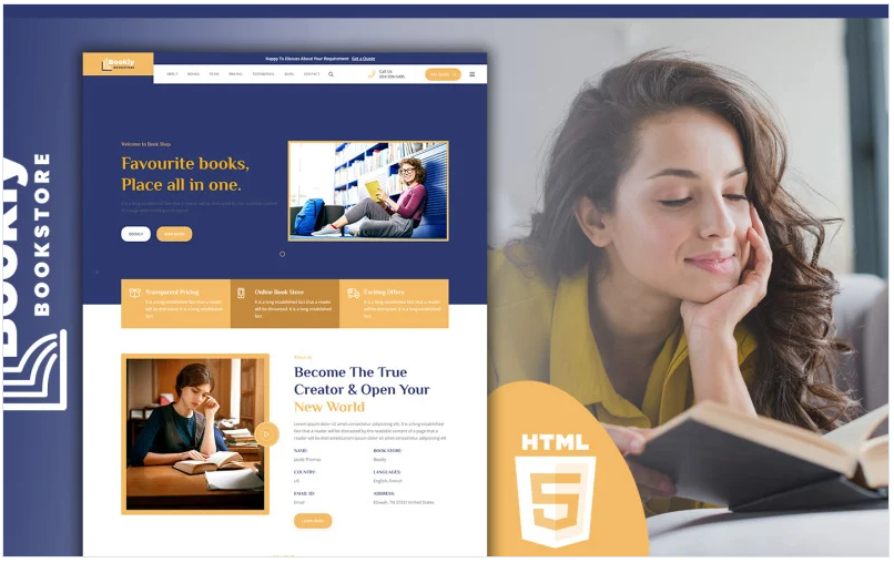 Bookly Bookstore and Publisher Landing Page Template