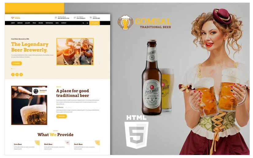Gospal Craft Beer Brewery Landing Page Template