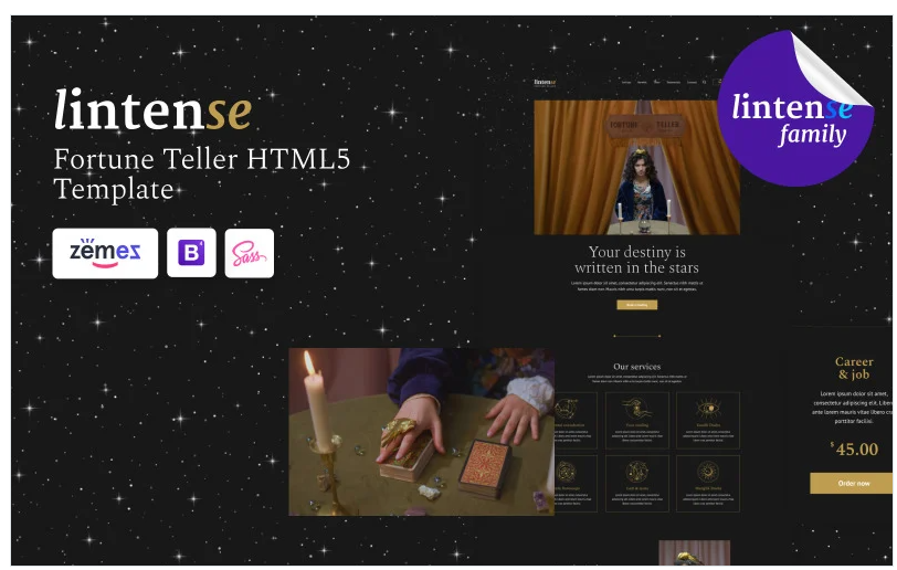 Lintense - Fortune-Teller Landing Page Template