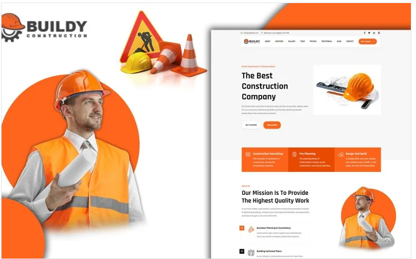 Buildy Modern Construction Landing Page HTML5 Template