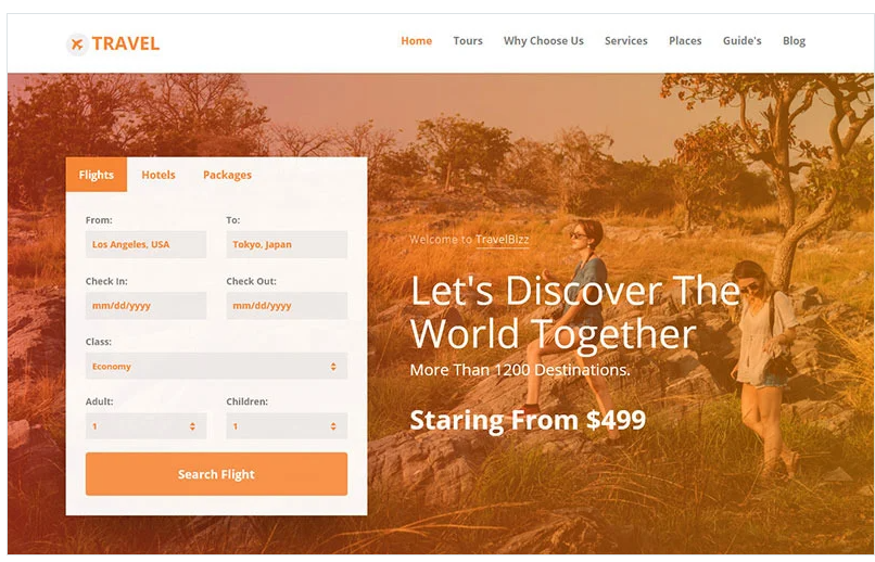 TravelBizz - Travel Agency HTML Tempalte Landing Page Template