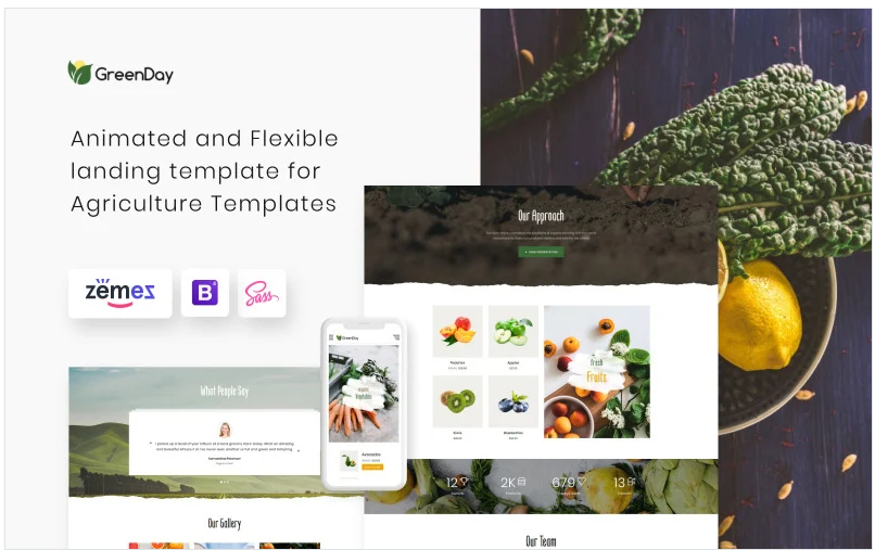 GreenDay - Organic Farm Landing Page Template