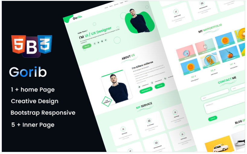 Gorib - Personal Portfolio Landing Page Template