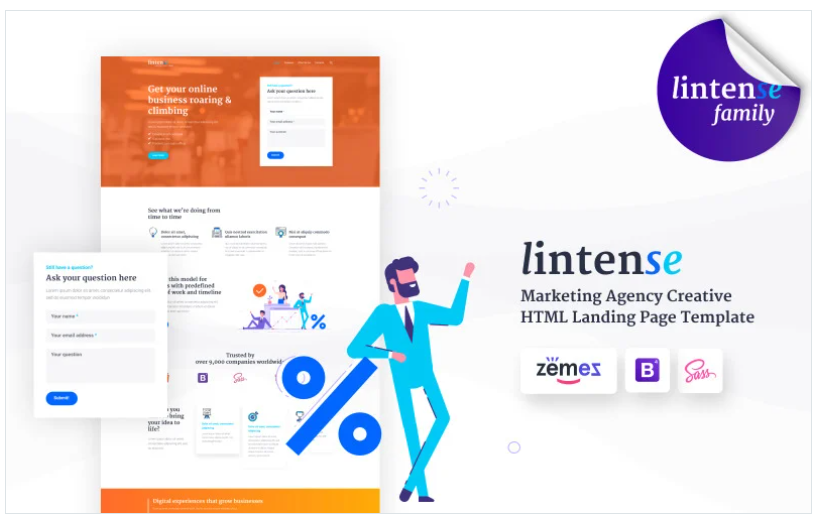 Lintense SEO Agency - Marketing Agency Creative HTML Landing Page Template