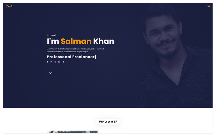 Duck - Personal Portfolio Landing Page Template