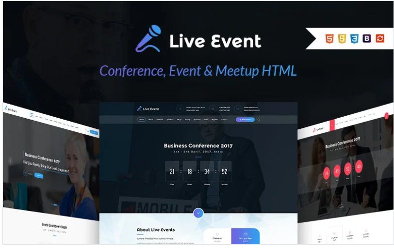 Live Event - Conference, Event & Meetup Landing Page Template