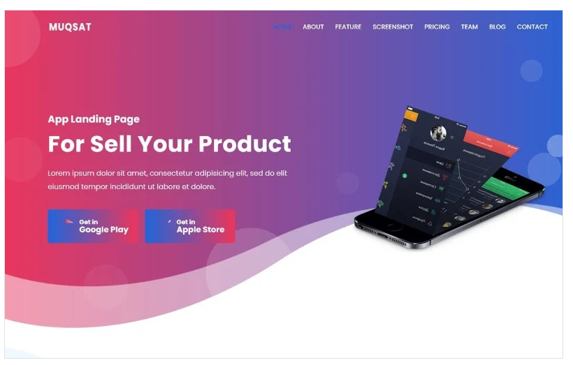 Muqsat - App Landing Page Template