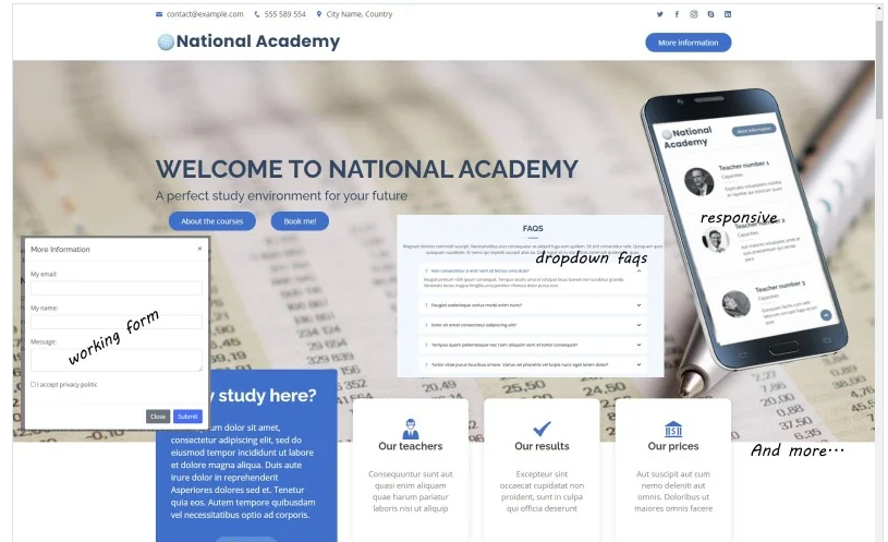 National Academy - A Landing Page Template Bootstrap Based For Training Learning Bussines