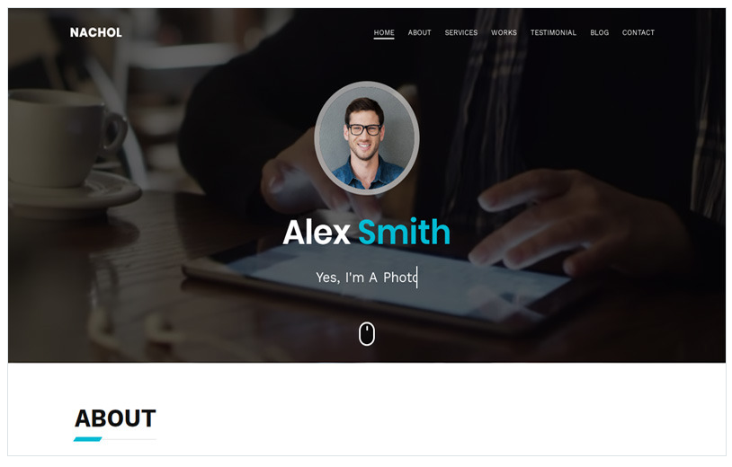 Nachol Personal Portfolio Website Landing Page Template