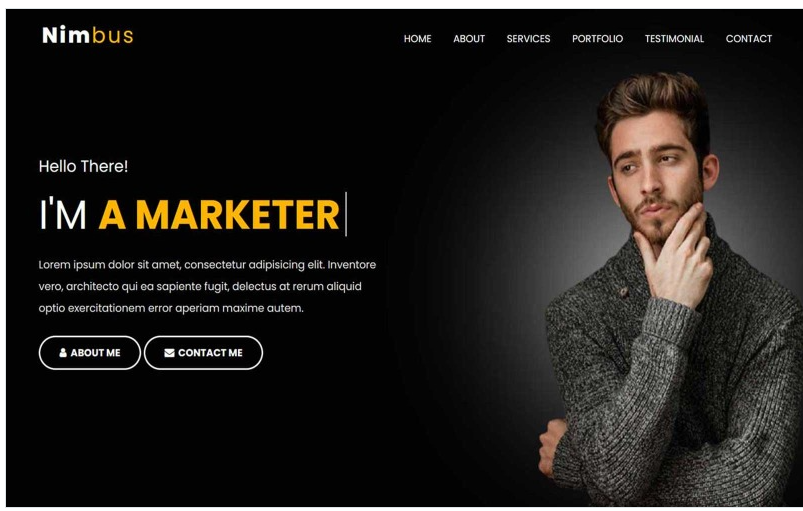 Nimbus - Personal Portfolio HTML Landing Page Template
