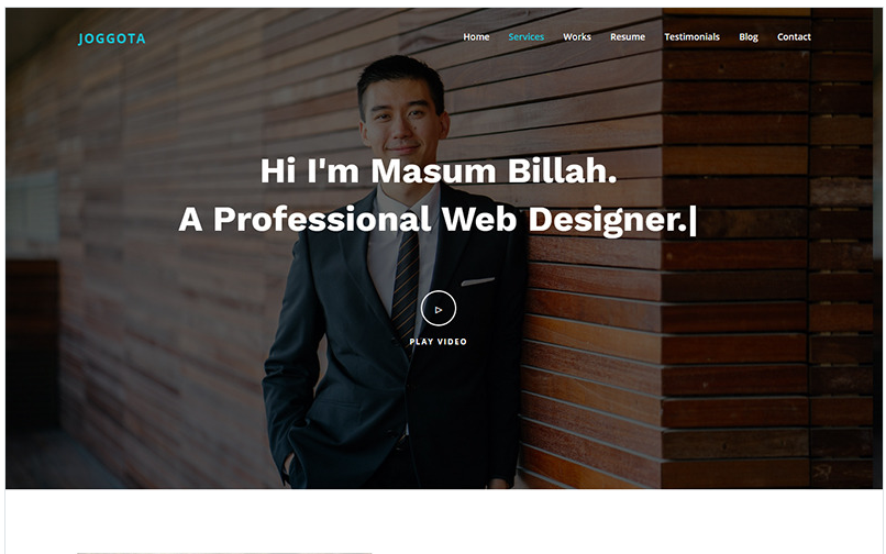 Joggota - Personal Portfolio HTML5 Landing Page Template