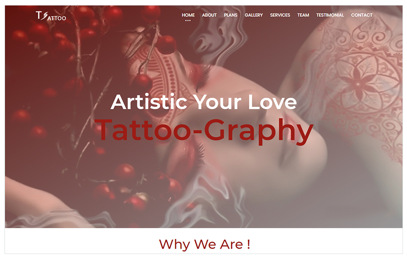 Tattoo Landing Page Template