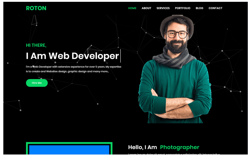 Roton Personal Portfolio HTML Landing Page Template