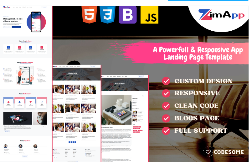 ZimApp - A Powerfull & Responsive App Landing Page Template