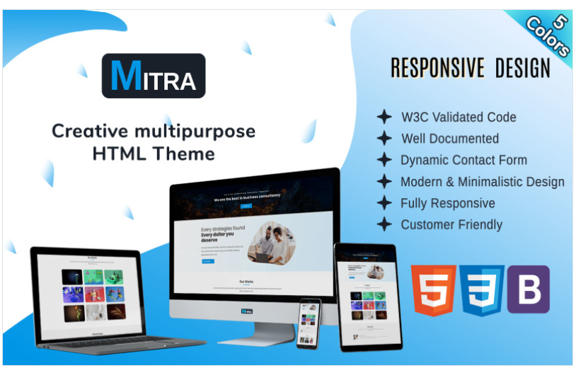 Mitra - Creative One Page Multipurpose Landing Page Template