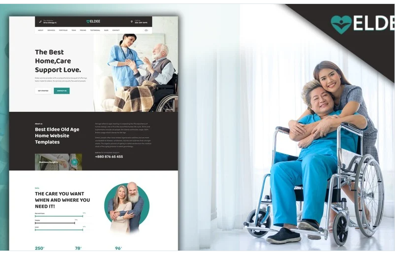 Eldee Elderly House Care Landing Page HTML5 Template