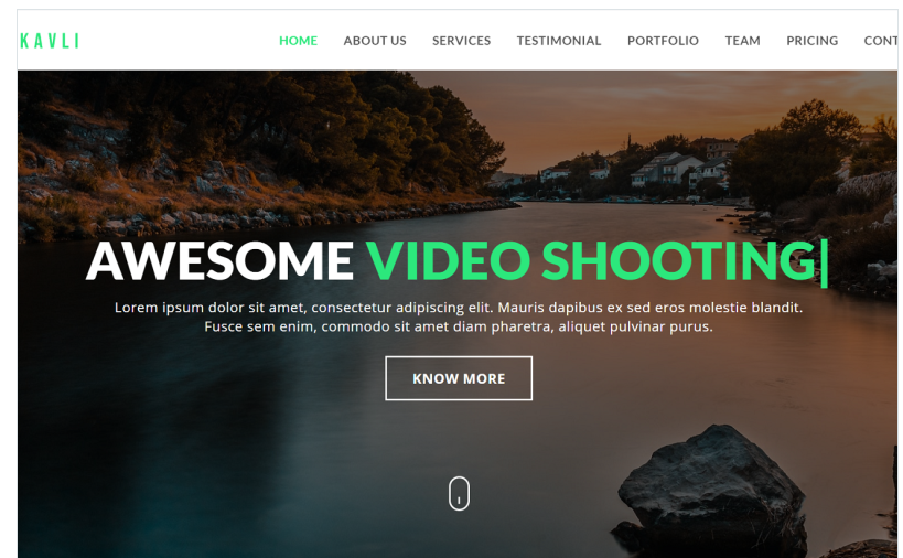 Kavli - Photography Landing Page Templates