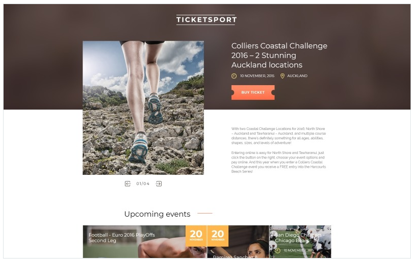 Tickets Website Responsive Landing Page Template