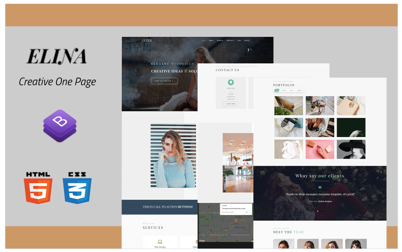 Elina - Portfolio Landing Page Template