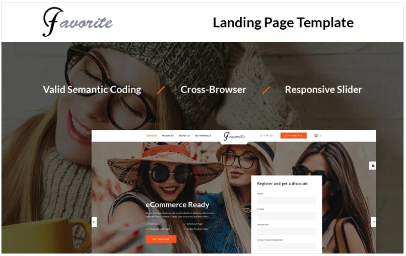 Favorite - Shop Landing Page Template