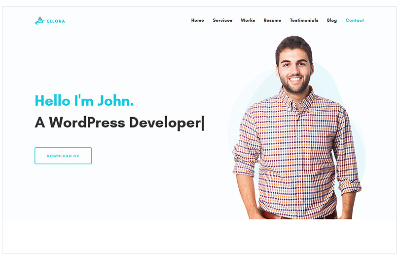 Ellora - Personal Resume & Portfolio Landing Page Template