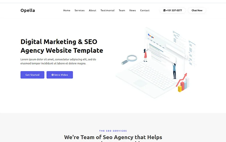 Opella - SEO Agency Website Landing Page Template