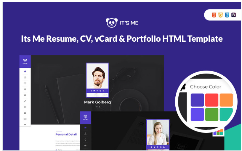 Its Me Resume CV vCard & Portfolio Landing Page Template