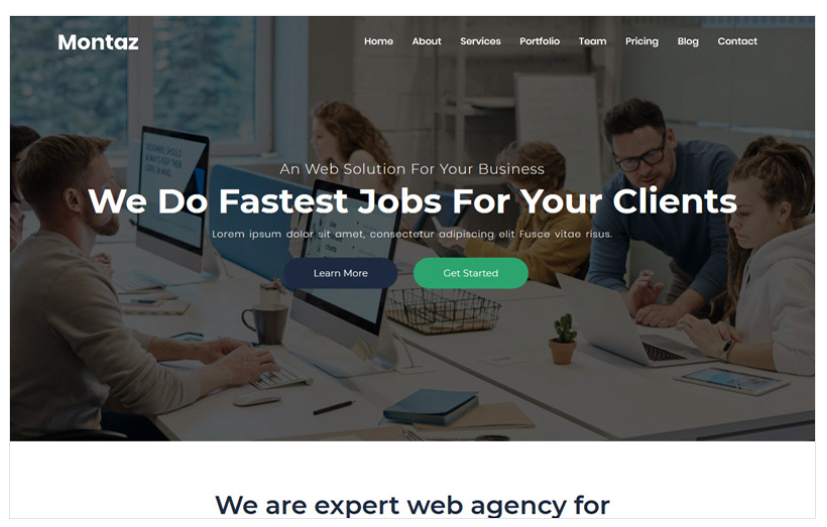 Montaz - One Page Parallax Landing Page Template