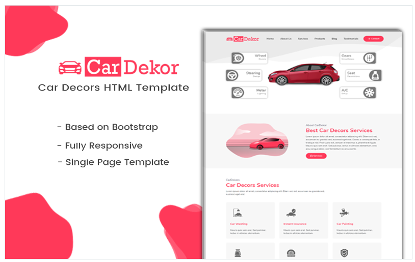 CarDekor | Car Decor Landing Page Template