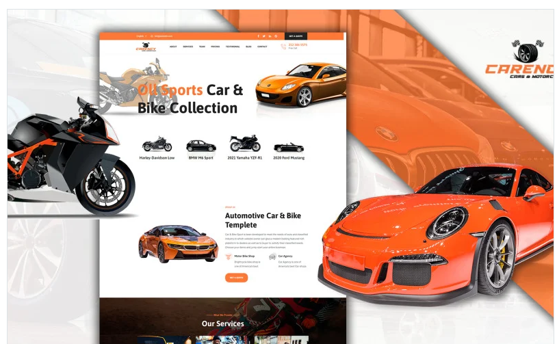 Carency Car Showroom Landing Page HTML5 Template