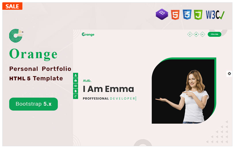 Orange - Bootstrap 5 Personal Portfolio & Resume HTML5 Template.