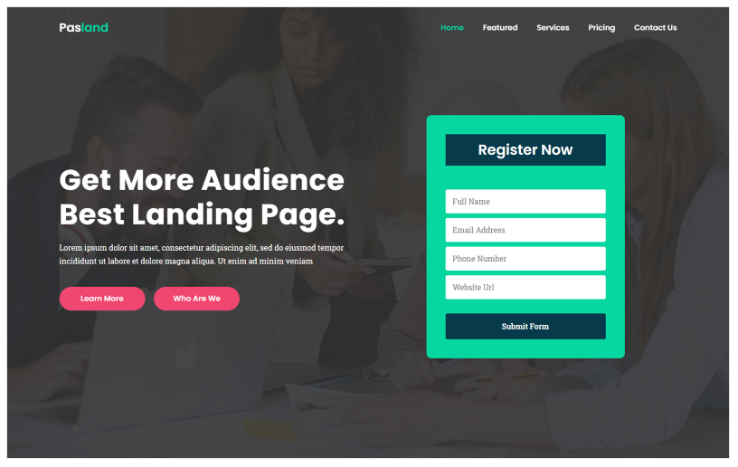 Pasland - Creative Landing Page Template