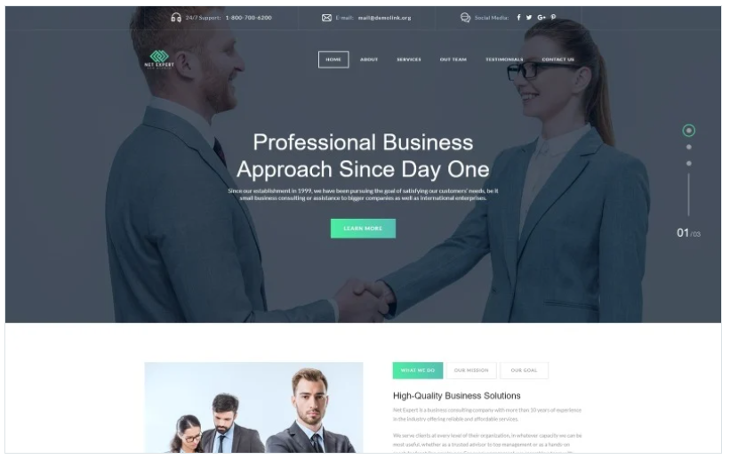 Net Expert - Business Consulting HTML5 Landing Page Template