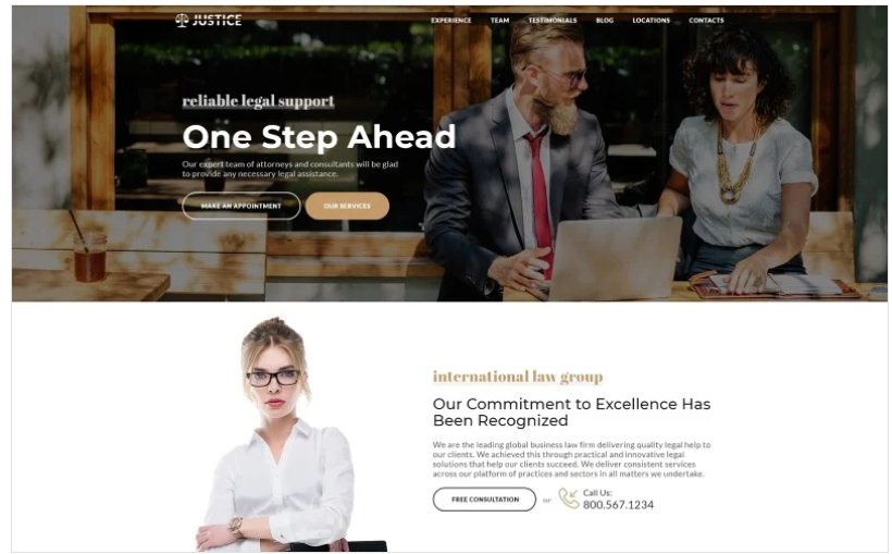 Justice - Attorney Agency HTML5 Landing Page Template