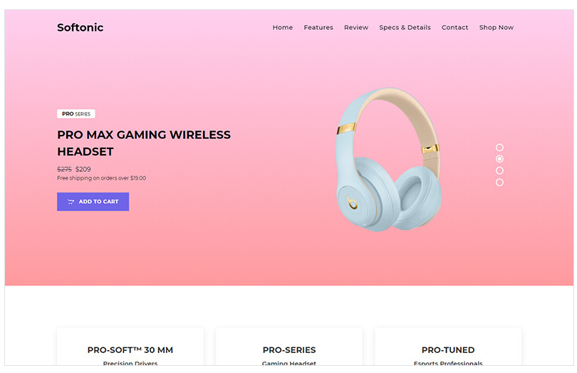 Softonic - Product Launch Landing Page Template