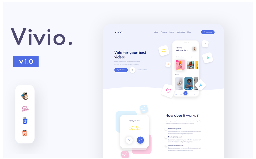 Vivio Video Landing Page Template
