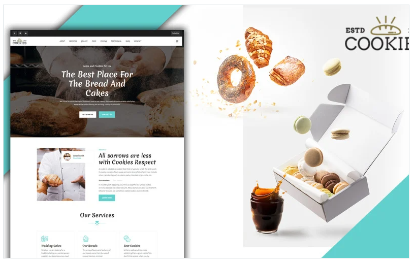 Cookies Pastry & Bakery Landing Page HTML5 Template